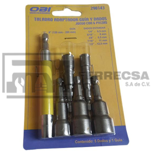 GUIA ADAPTADOR PUNTAS CAJA MAGNETICAS 6 PZA 290143 OBI