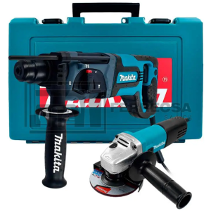 COMBO ROTOMARTILLO SDS-PLUS/MINIESMERILADORA 4-1/2" HR2475X4/HR2475X6 MAKITA*