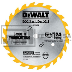 SIERRA PARA MADERA 5-3/8" X 24 DIENTES DEWALT DW9054*