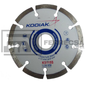 DISCO DIAMANTE SEGMENTADO 4 1/2" KODIAK K5115S