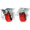 RODAJA POLIURETANO ROJO GIRATORIA/FRENO 6" 200KG ZF5077