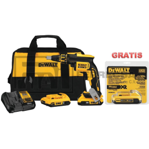 KIT ATORNILLADOR TABLARROCA 20V DCF620D2-B3+DCB203 DEWALT*