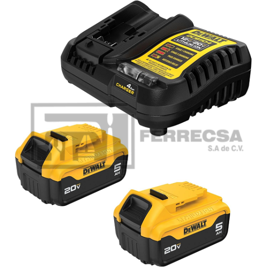 KIT CARGADOR-BATERIA(2)20 AMP MAX 5AMP DCB205-2C DEWALT*