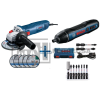 KIT MINIESMERILADORA GWS 700 + 5 DISCOS CORTE MET. ATORNILLADOR GO + 8 ACCES 0615A001T6 BOSCH*