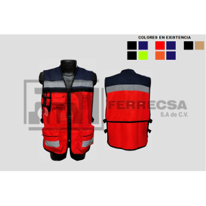 CHALECO BRIGADISTA BICOLOR 80/20 AZUL MARINO-ROJO (10)