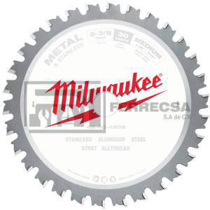 SIERRA CIRCULAR 5-3/8"X30D METAL/INOX 48-40-4205 MILWAUKEE*