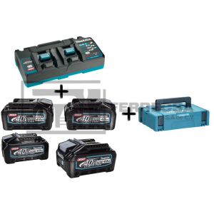 KIT CARGADOR 4 BATERIAS 4AMP 40V MAX 191U29-4 MAKITA*