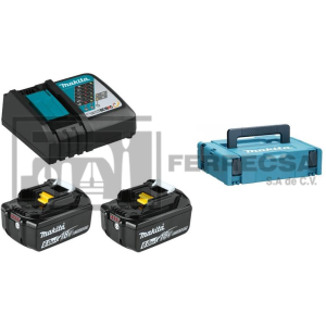 KIT CARGADOR Y 2 BATERIAS 18V 6AMP 198113-0 MAKITA*