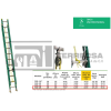 ESCALERA EXTENSION FIBRA 28ESC 7.67M 175KG FED-28 ESCALUMEX*