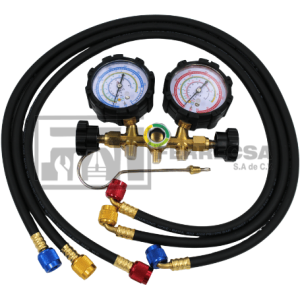KIT MANOMETROS Y 3 MANGUERAS 1/4"-5/16" HCT-R32 GB*